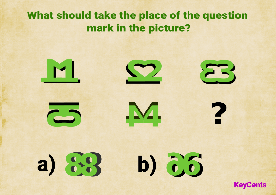 What should take the place of the question mark in the picture?